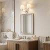 Capital Lighting 119321PN-674 Dawson Decorative White Fabric Stay-Straight Shades Bath Vanity Wall Mount, 2-Light 120 Total Watts, 12" H x 16" W, Polished Nickel view 3