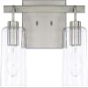 HomePlace Lighting 128521BN-449 Greyson Urban/Industrial Clear Seeded Glass Bathroom Vanity Wall Light, 2-Light 200 Total Watts, 9" H x 15" W, Brushed Nickel view 1