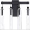 HomePlace Lighting 128541MB-449 Greyson Urban/Industrial Clear Seeded Glass Bathroom Vanity Wall Light, 4-Light 400 Total Watts, 9" H x 35" W, Matte Black view 1