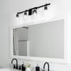 HomePlace Lighting 128541MB-449 Greyson Urban/Industrial Clear Seeded Glass Bathroom Vanity Wall Light, 4-Light 400 Total Watts, 9" H x 35" W, Matte Black view 4