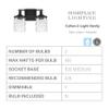 HomePlace Lighting 128821MB-451 Colton Mid-Century Clear Water Glass Bathroom Vanity Wall Light, 2-Light 200 Total Watts, 10" H x 13" W, Matte Black view 3