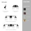 HomePlace Lighting 128821MB-451 Colton Mid-Century Clear Water Glass Bathroom Vanity Wall Light, 2-Light 200 Total Watts, 10" H x 13" W, Matte Black view 4