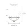 HomePlace Lighting 428551BN Greyson Urban/Industrial Vine-Style Round Candle Chandelier, 5-Light 300 Total Watts, 33" H x 29" W, Brushed Nickel view 2