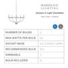 HomePlace Lighting 428551BN Greyson Urban/Industrial Vine-Style Round Candle Chandelier, 5-Light 300 Total Watts, 33" H x 29" W, Brushed Nickel view 3