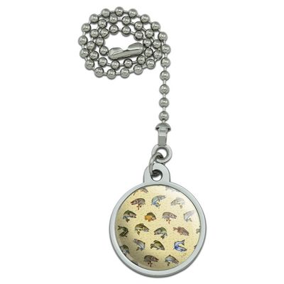 Saltwater Deep Sea Game Fish Fishing Pattern Ceiling Fan and Light Pull