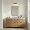 HomePlace Lighting 128821AD-451 Colton Mid-Century Clear Water Glass Bathroom Vanity Wall Light, 2-Light 200 Total Watts, 10" H x 13" W, Aged Brass view 3