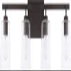 HomePlace Lighting 128541BZ-449 Greyson Urban/Industrial Clear Seeded Glass Bathroom Vanity Wall Light, 4-Light 400 Total Watts, 9" H x 34" W, Bronze view 1