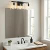 HomePlace Lighting 128531BZ-449 Greyson Urban/Industrial Clear Seeded Glass Bathroom Vanity Wall Light, 3-Light 300 Total Watts, 9" H x 25" W, Bronze view 3