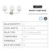 Capital Lighting 119331BN-674 Dawson Decorative White Fabric Stay-Straight Shades Bath Vanity Wall Mount, 3-Light 180 Total Watts, 12" H x 26" W, Brushed Nickel view 3