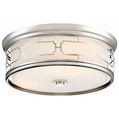 Minka Flush Mount 16" Wide Polished Nickel Drum LED Ceiling Light
