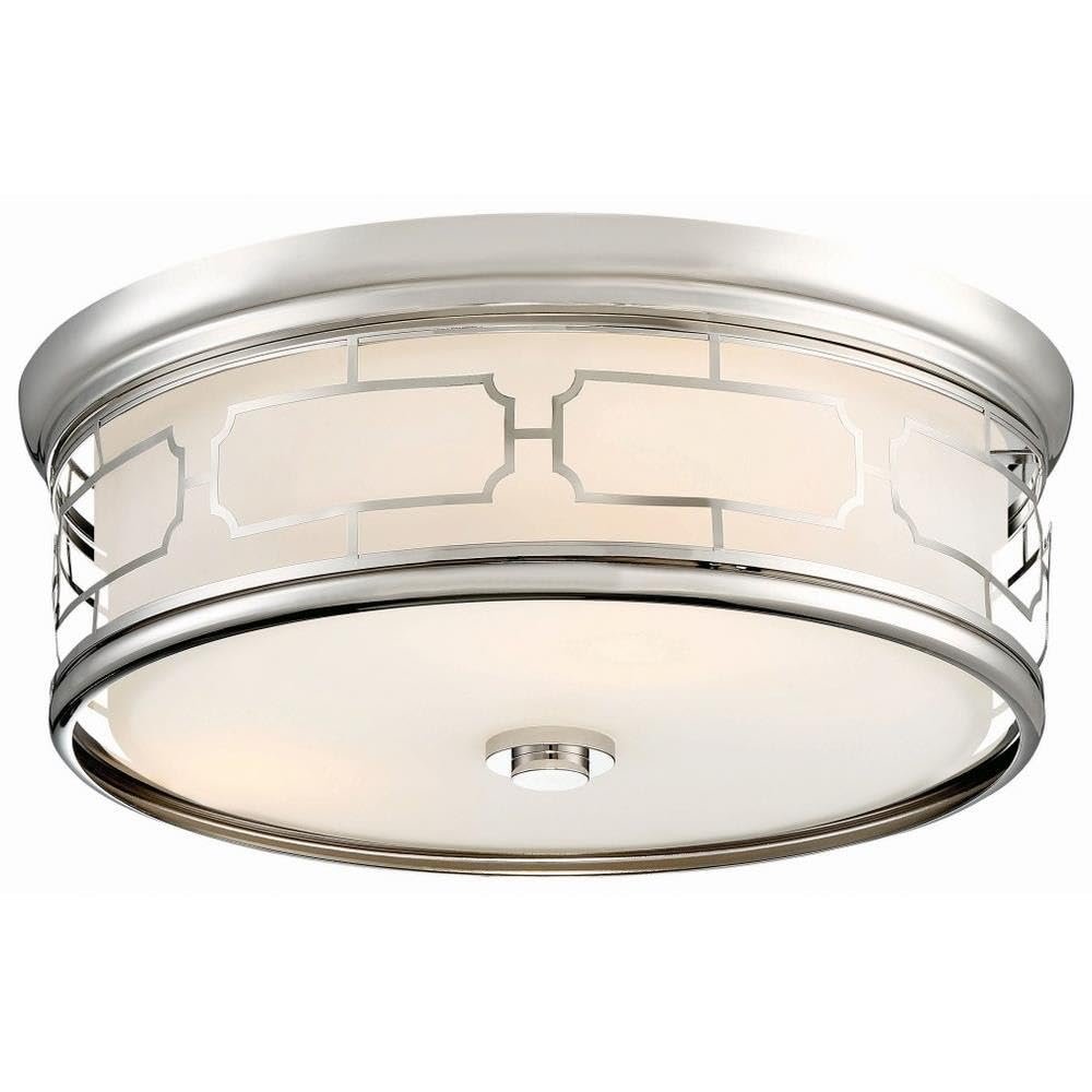 Minka Flush Mount 16" Wide Polished Nickel Drum LED Ceiling Light