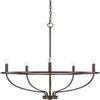 HomePlace Lighting 428551BZ Greyson Urban/Industrial Vine-Style Round Candle Chandelier, 5-Light 300 Total Watts, 33" H x 29" W, Bronze view 1