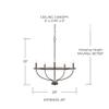 HomePlace Lighting 428551BZ Greyson Urban/Industrial Vine-Style Round Candle Chandelier, 5-Light 300 Total Watts, 33" H x 29" W, Bronze view 2
