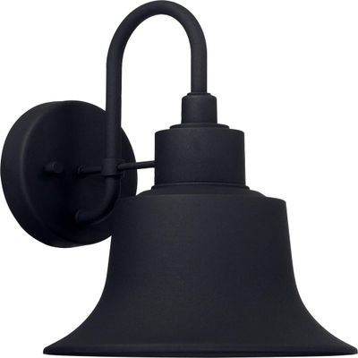 Capital Lighting 926311BK Brock Metal Shade Outdoor Wall Sconce, 1-Light 100 Watt, 12" H x 9" W, Black