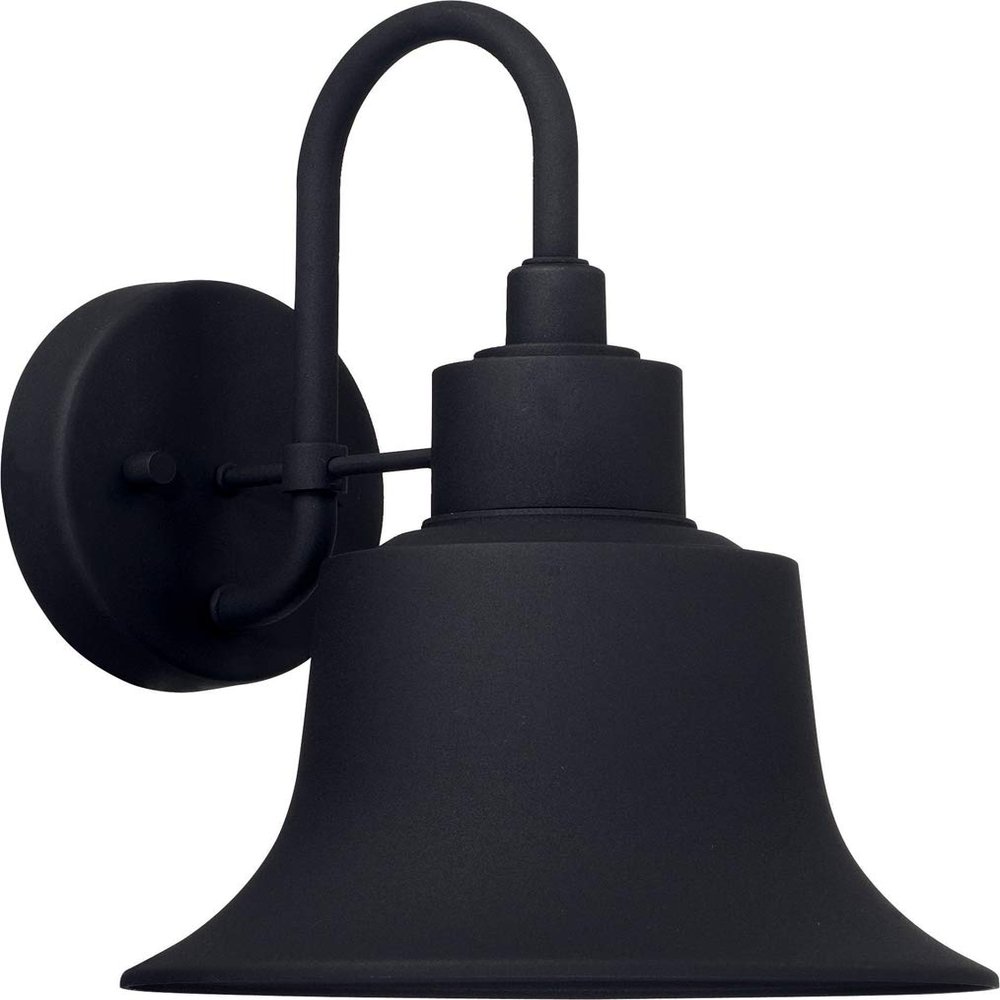 Capital Lighting 926311BK Brock Metal Shade Outdoor Wall Sconce, 1-Light 100 Watt, 12" H x 9" W, Black
