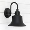 Capital Lighting 926311BK Brock Metal Shade Outdoor Wall Sconce, 1-Light 100 Watt, 12" H x 9" W, Black view 2