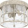 Capital Lighting 225021MS Beaufort Drum Clear Water Glass Flush Mount Ceiling Light, 2-Light 120 Total Watts, 7" H x 13" W, Mystic Sand view 1
