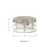 Capital Lighting 225021MS Beaufort Drum Clear Water Glass Flush Mount Ceiling Light, 2-Light 120 Total Watts, 7" H x 13" W, Mystic Sand view 4