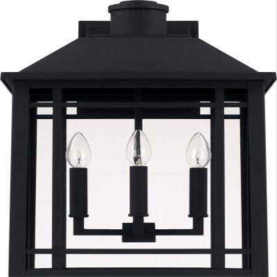 Capital Lighting 927131BK Braden Clear Glass Outdoor Wall Sconce, 3-Light 180 Total Watts, 23" H x 13" W, Black