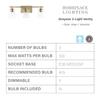 HomePlace Lighting 128531AD-449 Greyson Urban/Industrial Clear Seeded Glass Bathroom Vanity Wall Light, 3-Light 300 Total Watts, 9" H x 25" W, Aged Brass view 3