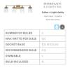HomePlace Lighting 128841AD-451 Colton Mid-Century Clear Water Glass Bathroom Vanity Wall Light, 4-Light 400 Total Watts, 10" H x 34" W, Aged Brass view 3