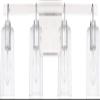 HomePlace Lighting 128541CH-449 Greyson Urban/Industrial Clear Seeded Glass Bathroom Vanity Wall Light, 4-Light 400 Total Watts, 9" H x 34" W, Chrome view 1