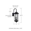 Capital Lighting 926931BK Ellsworth Clear Glass Outdoor Wall Sconce, 3-Light 180 Total Watts, 29" H x 10" W, Black view 2