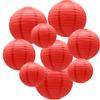 ADLKGG 9-Pack Red Paper Lanterns, Hanging Party Decorations view 1