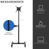 VIVO Mobile TV Display Stand for 13 to 42 inch LED LCD Flat Panel Screens, Rolling Floor Stand Height Adjustable Mount with Wheels STAND-TV07W view 4