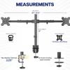 VIVO Dual LCD LED 21 to 32 inch Monitor Desk Mount, Heavy Duty, Adjustable Telescoping Arms, Flush Wall Setup, Fits 2 Screens, Black, STAND-V002E view 4