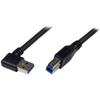 StarTech.com 1m Black SuperSpeed USB 3.0 Cable - Right Angle A to B - 3 ft USB 3 Cable - Right Angle USB 3.0 A (M) to USB 3.0 B (M) (USB3SAB1MRA) view 1