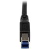 StarTech.com 1m Black SuperSpeed USB 3.0 Cable - Right Angle A to B - 3 ft USB 3 Cable - Right Angle USB 3.0 A (M) to USB 3.0 B (M) (USB3SAB1MRA) view 2