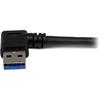 StarTech.com 1m Black SuperSpeed USB 3.0 Cable - Right Angle A to B - 3 ft USB 3 Cable - Right Angle USB 3.0 A (M) to USB 3.0 B (M) (USB3SAB1MRA) view 3