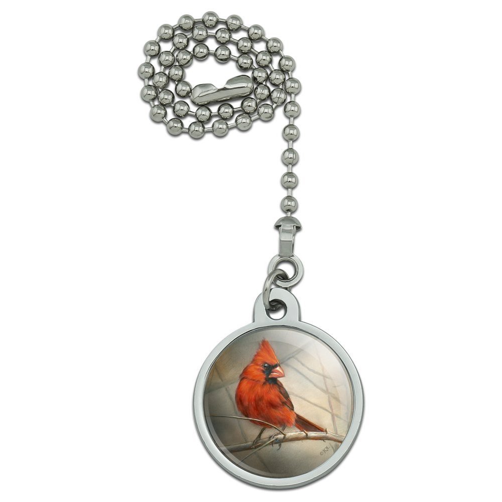 GRAPHICS & MORE Cardinal Red Bird on Tree Branch Ceiling Fan and Light Pull Chain
