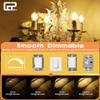 CRLight Dimmable 2W 2500K LED Candelabra Bulb - Warm White 25W Eqv 250LM E12 CA11 Antique Flame Shape Clear Glass, Vintage Chandelier Light, 8-Pack view 4