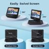 DBPOWER 11.5" Portable DVD Player, 5-Hour Built-in Rechargeable Battery, 9" Swivel Screen, Support CD/DVD/SD Card/USB, Remote Control, 1.8 Meter Car Charger, Power Adaptor and Car Headrest (Black) view 4