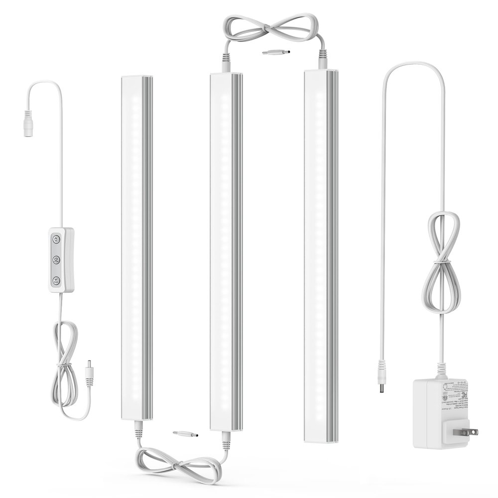 ASOKO Under Cabinet Lighting, 4500K Daylight, 3 Pack 12 inch Linkable