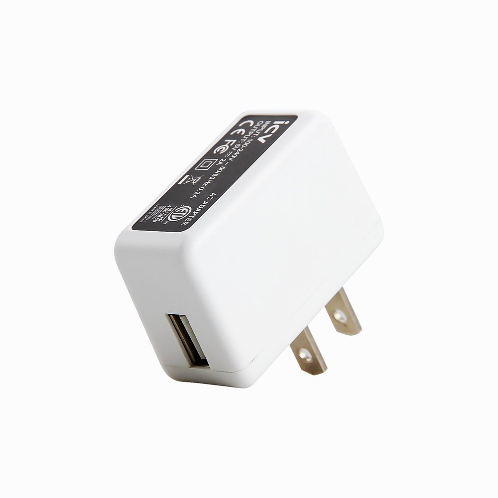 icv USB Wall Charger 5V 2A 10W AC Power Adapter with US Plug for Phone, Tablet and Other Related USB Powered Devices Small and Lightweight Designed for Safety(White)
