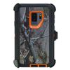 WallSkiN Case for Galaxy S9 Plus (6.2") Heavy Duty Full Body Military Grade Drop Protection Carrying Cover Holder | Holster for Men Belt with Clip Stand Camouflage/Orange view 1