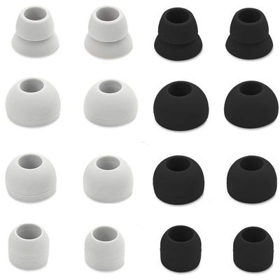 Beats Replacement Earpads & Eartips - 16 Pieces (4 Pairs Black & 4 Pairs White) for Powerbeats 1, 2, 3 & Wireless Stereo Earphones by Dr. Dre