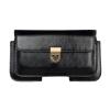 PU Leather Dual Poacket Horizontal Buckle Pouch Holster Belt Clip Case for iPhone Air iPhone 17 Pro, 16 Pro, iPhone 15 14 13 12 11 Pro Max XR XS MAX Google Pixel 10 Pro, 9a, 8a 6 5 4a 5G (Black) view 2