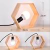 STGLIGHTING Nordic Hexagon Wooden Art Creative Table Lamp Modern Minimalist Bedroom Bedside Lamps Warm Decorative Desk Lamp with Button Switch Cord Bulbs Not Included view 2