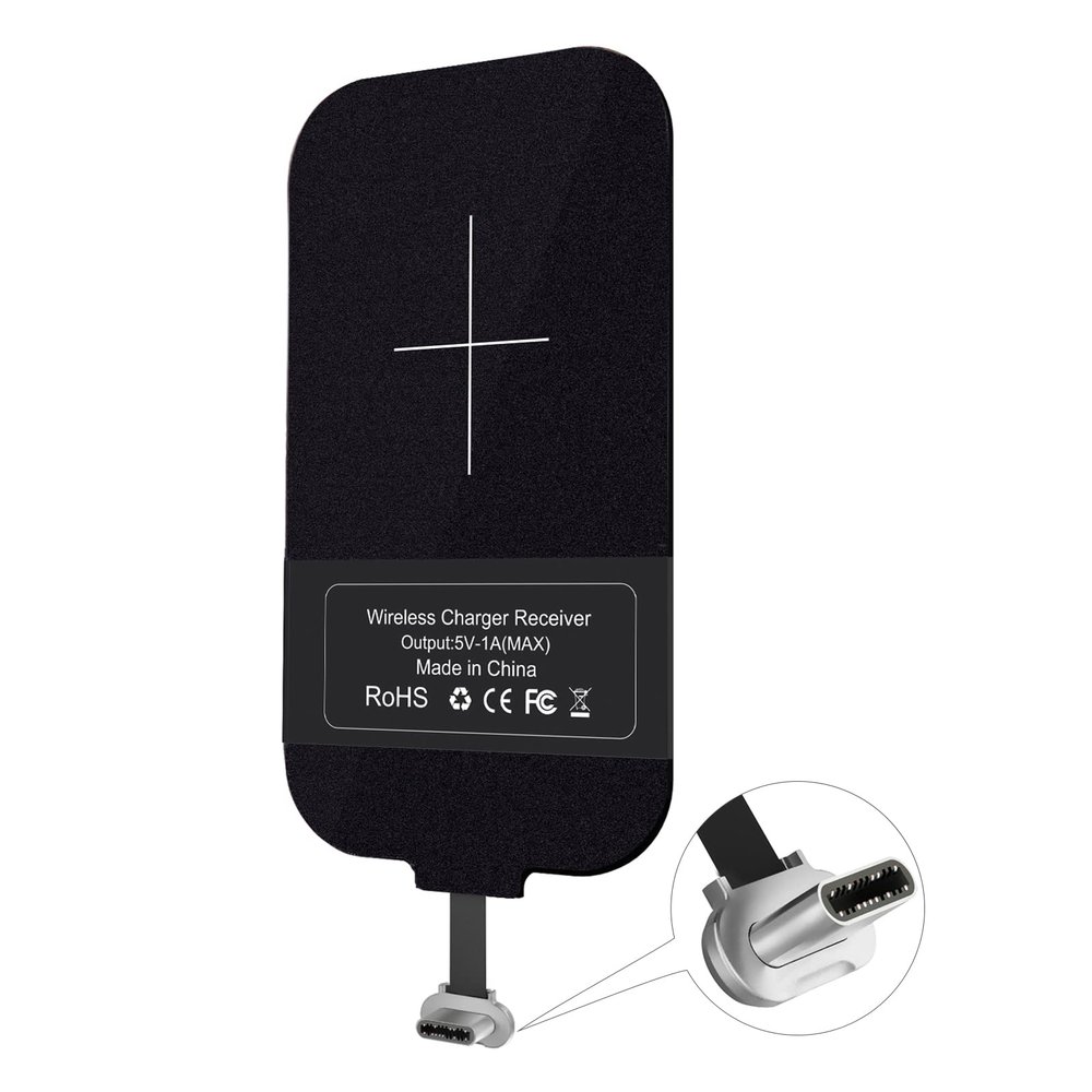 Nillkin Qi Receiver USB C, Thin Wireless Charging Receiver, Type C Wireless Charger Receiver for Galaxy A51/A20E/A20, Pixel 2 and Other Type-C Android Cell Phones(Short Version)