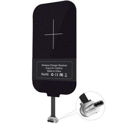 Nillkin Qi Receiver USB C, Thin Wireless Charging Receiver, Type C Wireless Charger Receiver for Galaxy Note 8 Pro/A50/A70/A10s/Xiaomi Note 8/Huawei P30 and Other Type-C Android Phones(Long Version)
