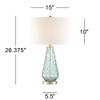 Corsica 26 3/8" Tall Table Lamp Silver Coastal Seafoam Green Glass Beach view 4