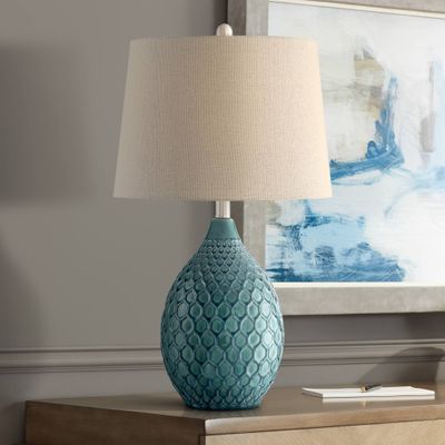 Kate 24 3/4" High Table Lamp Sea Foam Blue-Green Ceramic Vase