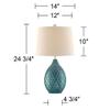 Kate 24 3/4" High Table Lamp Sea Foam Blue-Green Ceramic Vase view 4