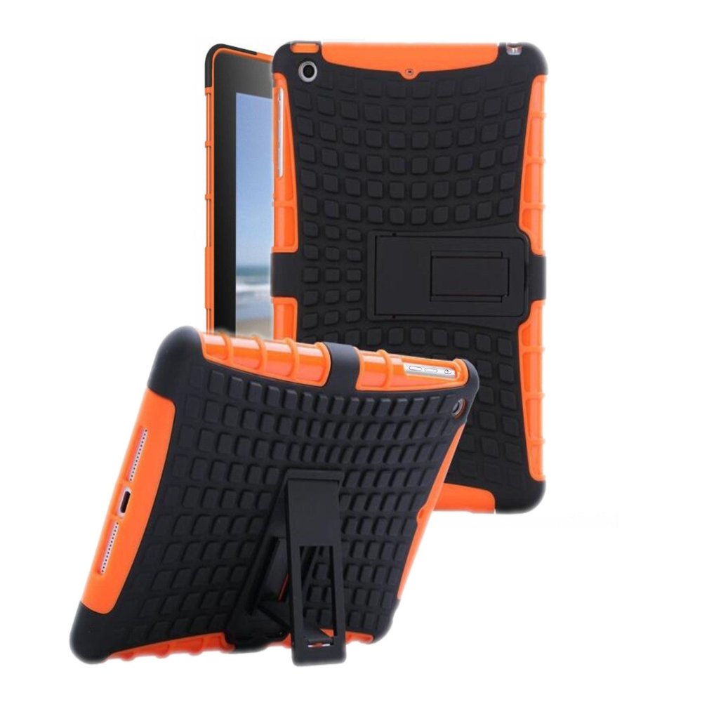 Tendmart Case Compatilbe with ipad 6th 5th Generation 9.7 inch 2017/2018 Air 1st Generation Case, Dual Layer Hybrid Armor Kickstand 2 in 1 Shockproof Tablet Cover Orange