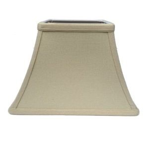 Upgradelights Beige Linen 12 Inch Square Bell Washer Lampshade Replacement 6x12x10 (Beige)