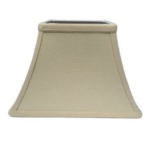 Upgradelights Beige Linen 12 Inch Square Bell Washer Lampshade Replacement 6x12x10 (Beige)
